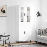 vidaXL Buffet haut Blanc 69 5x34x180 cm Bois d'ingénierie
