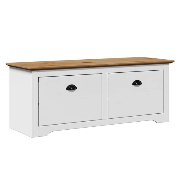VidaXL Banc de couloir BODO blanc et marron 114x40x45 cm