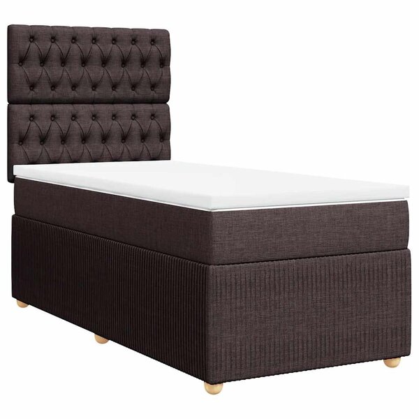 vidaXL Sommier à lattes de lit avec matelas Marron foncé 100x200 cm