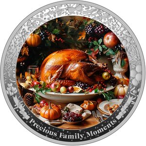 Pièce de monnaie en Argent 1000 Francs g 31.1 (1 oz) Millésime 2024 Precious Family Moments THANKSGIVING (PRÉCOMMANDE)