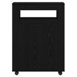 vidaXL Cabinet de Salle de Bain Étroit Sur Roues Chêne Noir Bois d'Ingénierie