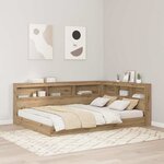 vidaXL Tête de lit de rangement avec étagère chêne artisanal 135 cm