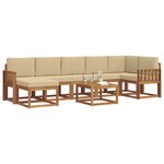 vidaXL Ensemble de canapés d'extérieur 8 Pièces Naturel et Beige