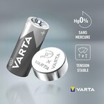Pile oxyde argent pour montres V392 (SR41) SR736SW High Drain x 10 VARTA
