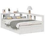 vidaXL Lit bibliothèque sans matelas blanc 160x200 cm bois pin massif