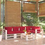 Vidaxl salon de jardin palette avec coussins 6 pièces bois de pin