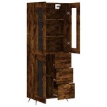 vidaXL Buffet haut Chêne fumé 69 5x34x180 cm Bois d'ingénierie