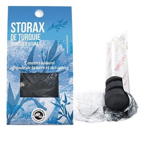 Résine de Storax de Turquie à brûler + rouleau de 10 charbons