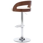 vidaXL Tabourets de bar lot de 2 crème similicuir et bois courbé