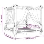 vidaXL Lit à baldaquin 180x200 cm Bambou