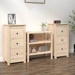 vidaXL Buffets 2 Pièces 40x35x80 cm bois massif de pin
