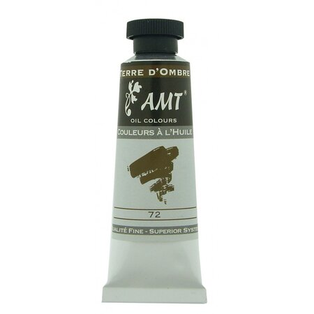 Peinture à l'huile fine en tube terre d'ombre 45ml - amt