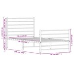 vidaXL Cadre de lit métal sans matelas avec pied de lit noir 75x190 cm