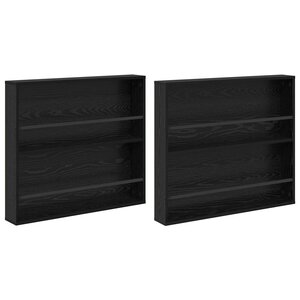 vidaXL Étagère à magazines 2 Pièces Chêne noir 80 x 12 x 70 cm