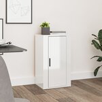 vidaXL Buffet Blanc brillant 40x33x70 cm Bois d'ingénierie