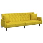 vidaXL Canapé-lit avec accoudoirs jaune velours