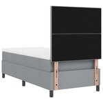 vidaXL Lit à Ressorts avec Matelas Gris Clair en Tissu