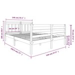 vidaXL Cadre de lit sans matelas bois massif 140x190 cm