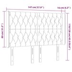 vidaXL Tête de lit à LED Crème 147x16x118/128 cm Tissu