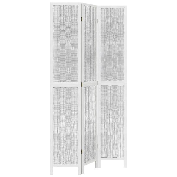 vidaXL Cloison de séparation 3 panneaux blanc bois de paulownia massif