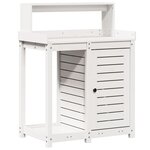 vidaXL Table de rempotage avec étagères blanc bois massif de pin