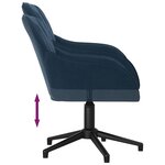vidaXL Chaise pivotante de bureau Bleu Velours