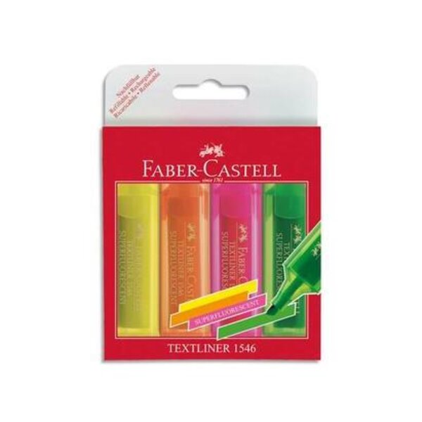 surligneur TEXTLINER 1546  étui de 4 FABER-CASTELL