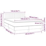 vidaXL Sommier à lattes de lit avec matelas LED Crème 140x190 cm Tissu