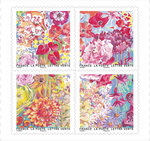 Carnet de 12 timbres - Splendeur florale - Lettre verte 