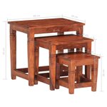 vidaXL Tables gigognes 3 Pièces Bois d'acacia massif