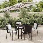 vidaXL Ensemble à manger de jardin coussins 5Pièces Noir Résine tressée