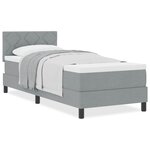 vidaXL Lit boxspring avec matelas Gris clair 80 x 200 cm tissu