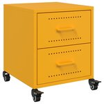 vidaXL Table de chevet jaune moutarde 36x39x43 5 cm acier