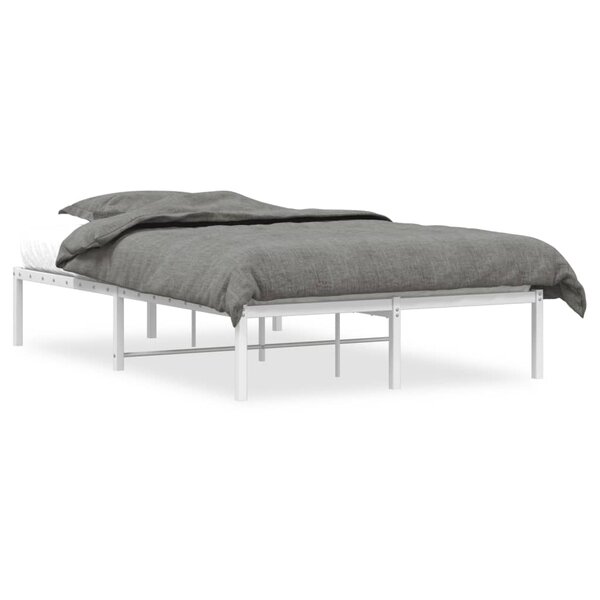 vidaXL Cadre de lit métal blanc 120x190 cm