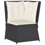 vidaXL Salon de jardin 5 Pièces avec coussins Noir Résine tressée