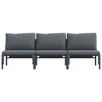 vidaXL Mobilier de jardin avec coussin 3 Pièces Anthracite Acier