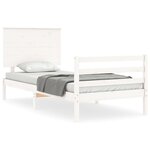 vidaXL Cadre de lit sans matelas blanc 100x200 cm bois massif