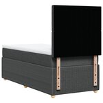 vidaXL Sommier à lattes de lit et matelas Gris foncé 90x190 cm Tissu