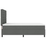 vidaXL Lit à ressorts avec matelas et lumière LED en gris foncé  140x190 cm en tissu