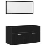 vidaXL Ensemble de meubles de salle de bain 4 Pièces Chêne noir