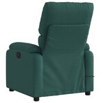 vidaXL Fauteuil de massage inclinable électrique Vert foncé Tissu