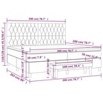 vidaXL Sommier à lattes de lit avec matelas Noir 200x200 cm Tissu