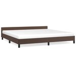 vidaXL Cadre de lit avec tête de lit sans matelas marron 200x200 cm
