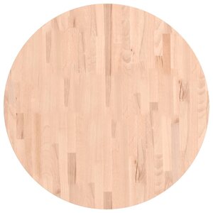 vidaXL Dessus de table Ø80x4 cm rond bois massif de hêtre