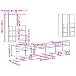 vidaXL Ensemble de meuble TV mural Montage mural 7 Pièces Chêne artisanal