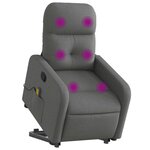 vidaXL Fauteuil de massage inclinable Gris foncé Tissu