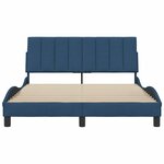 vidaXL Cadre de lit sans matelas bleu 140x200 cm tissu