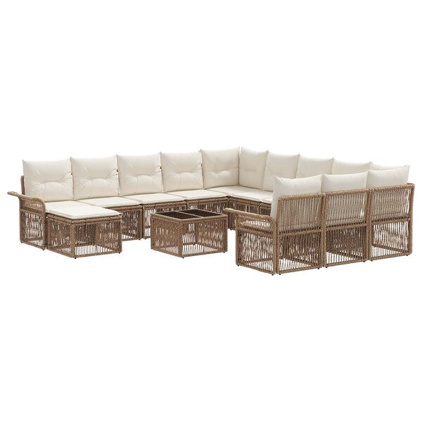 vidaXL Ensemble de canapé de jardin 13 Pièces Beige et blanc crème