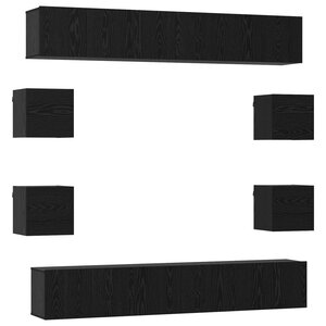 vidaXL Ensemble meuble TV 10 Pièces 180 x 30 x 30 cm Chêne noir