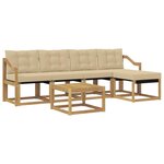 vidaXL Ensemble de canapés d'extérieur 6 Pièces Blanc et Beige